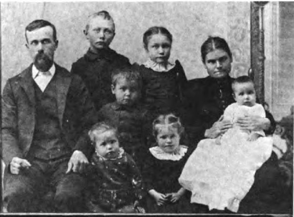 Thomas Calvin Workman, Mary Elizabeth and family, children James Abraham, Jemima, Wesley Harrison, Mary Etta, Charles Calvin, Lulu Etta